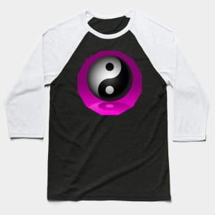 Yin Yang - Pink Baseball T-Shirt